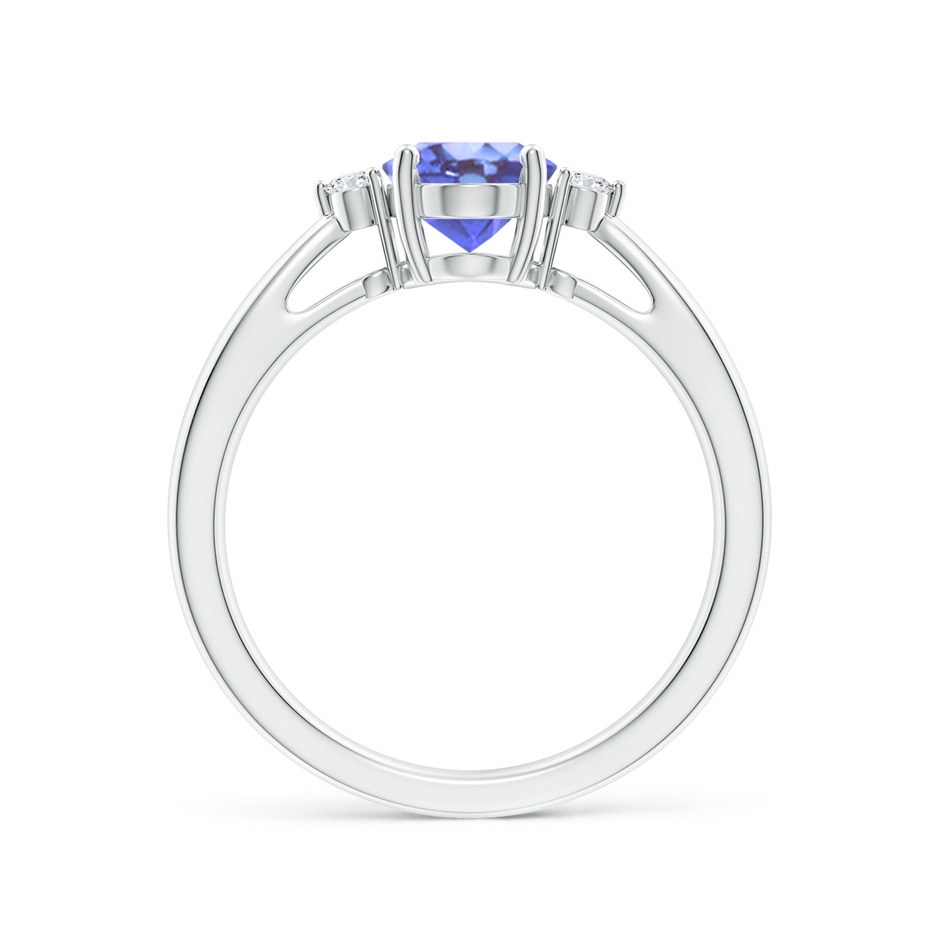 8x6mm A Tapered Shank Tanzanite Solitaire Ring with Diamond Accents in P950 Platinum side 199