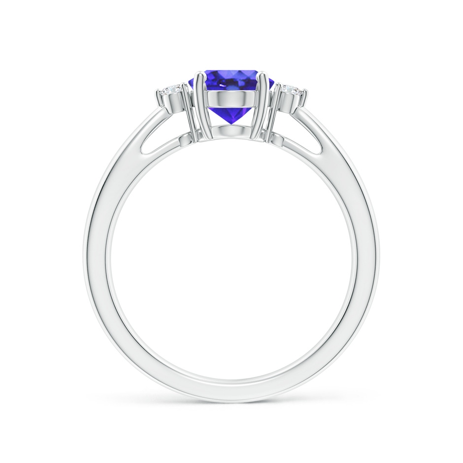 8x6mm AA Tapered Shank Tanzanite Solitaire Ring with Diamond Accents in White Gold side 199