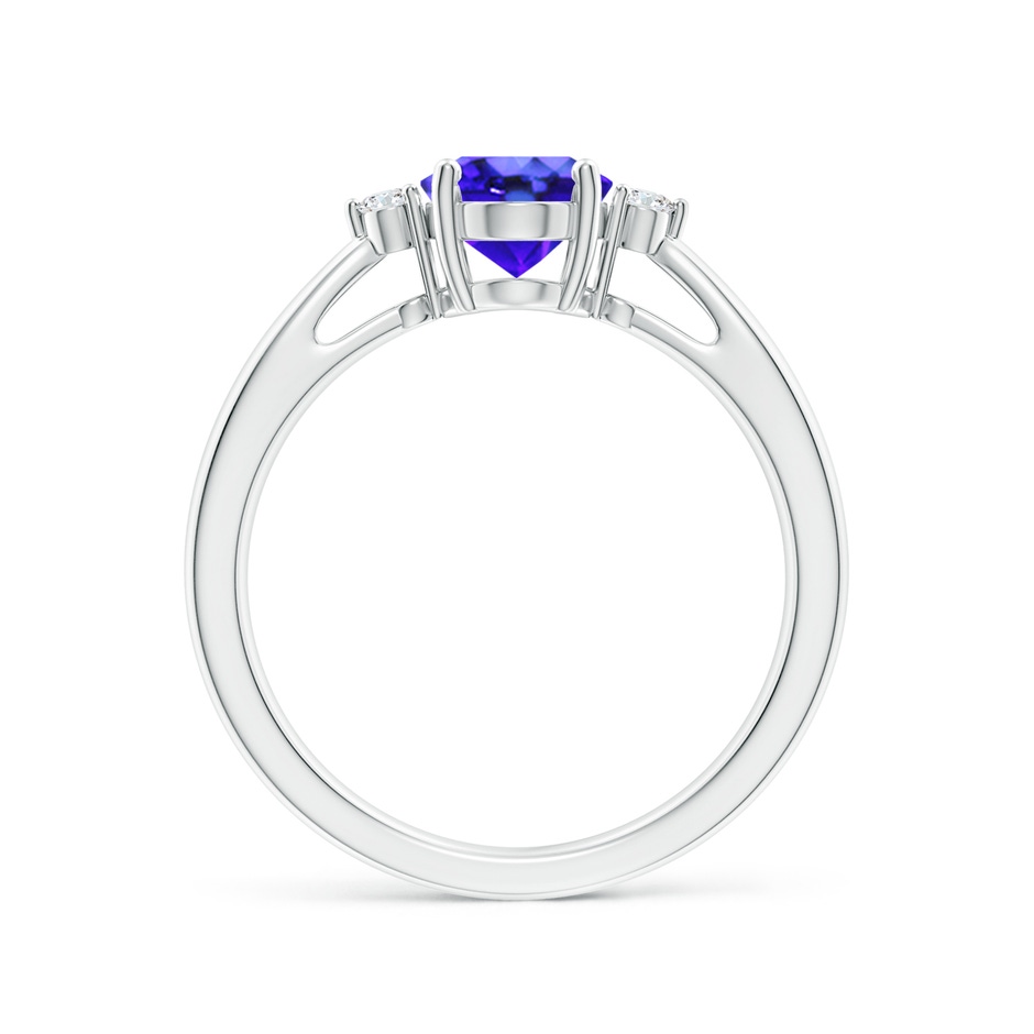 8x6mm AAA Tapered Shank Tanzanite Solitaire Ring with Diamond Accents in White Gold side 199