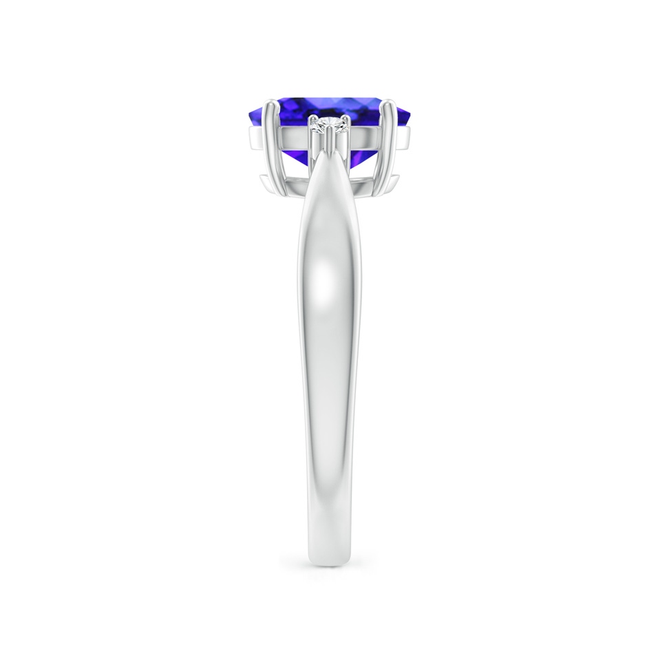 8x6mm AAA Tapered Shank Tanzanite Solitaire Ring with Diamond Accents in White Gold side 299