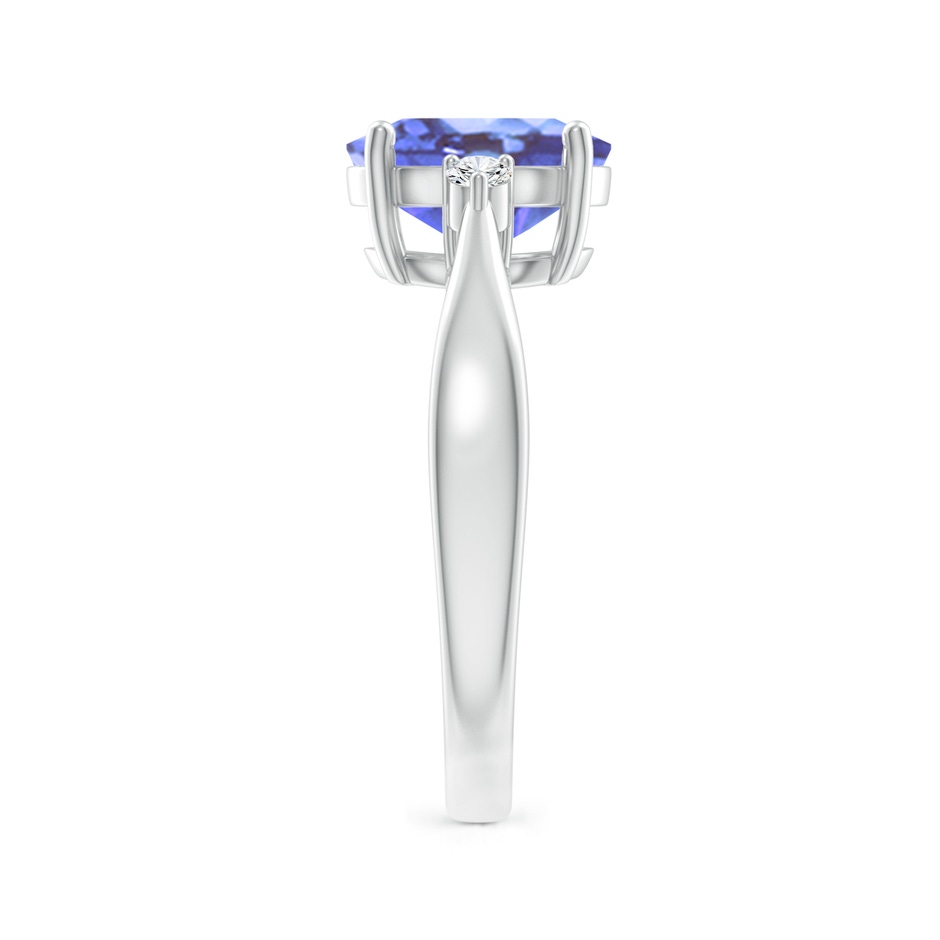 9x7mm A Tapered Shank Tanzanite Solitaire Ring with Diamond Accents in P950 Platinum side 299