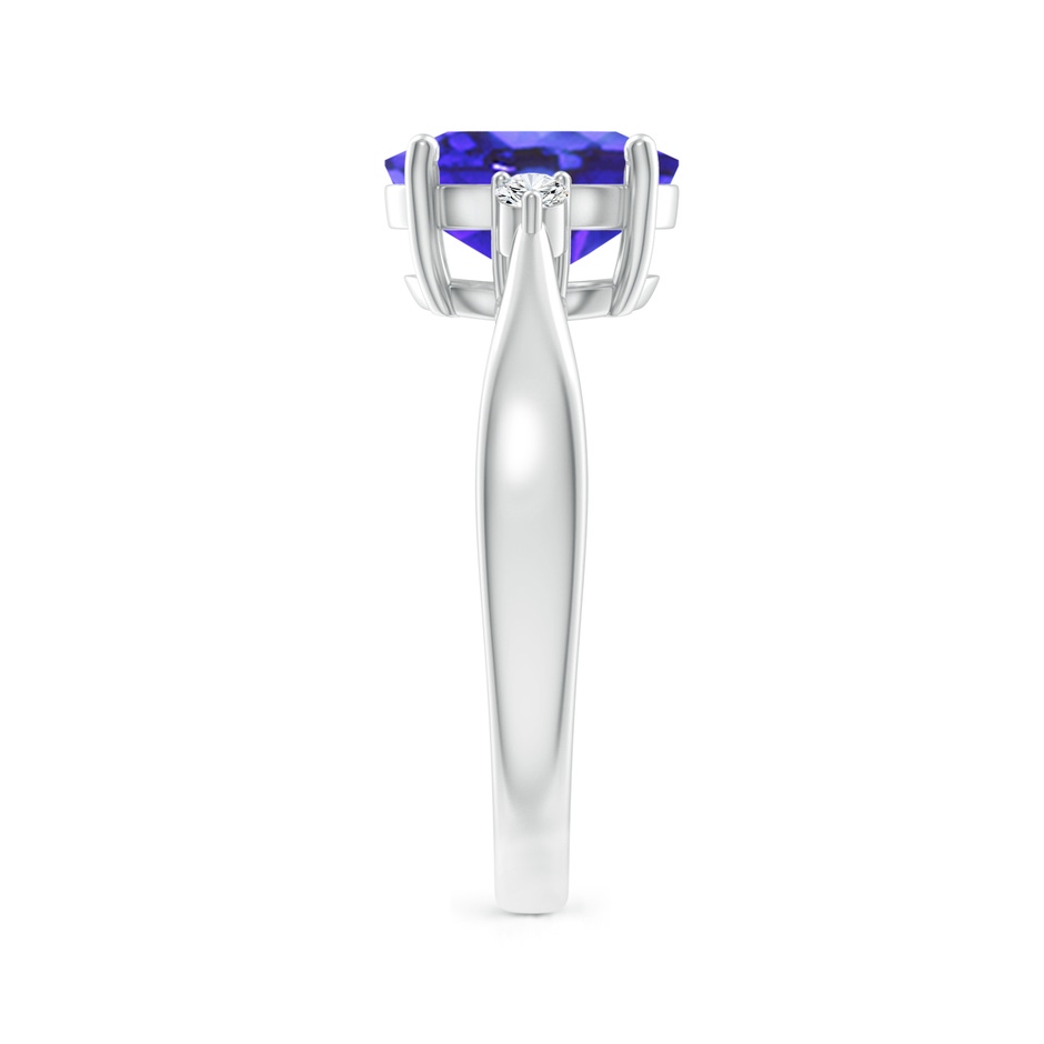9x7mm AA Tapered Shank Tanzanite Solitaire Ring with Diamond Accents in White Gold side 299