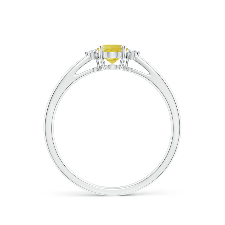 6x4mm A Tapered Shank Yellow Sapphire Solitaire Ring with Diamonds in P950 Platinum side-1