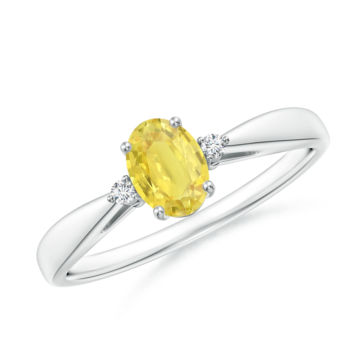 A - Yellow Sapphire / 0.69 CT / 14 KT White Gold