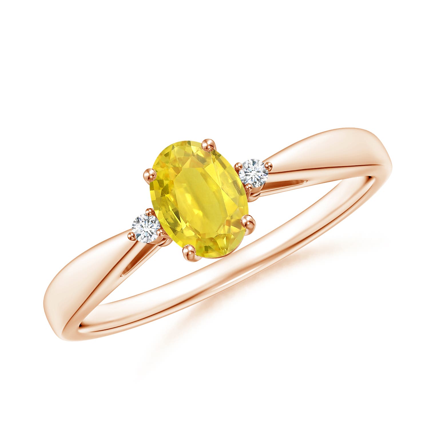 AA - Yellow Sapphire / 0.69 CT / 14 KT Rose Gold