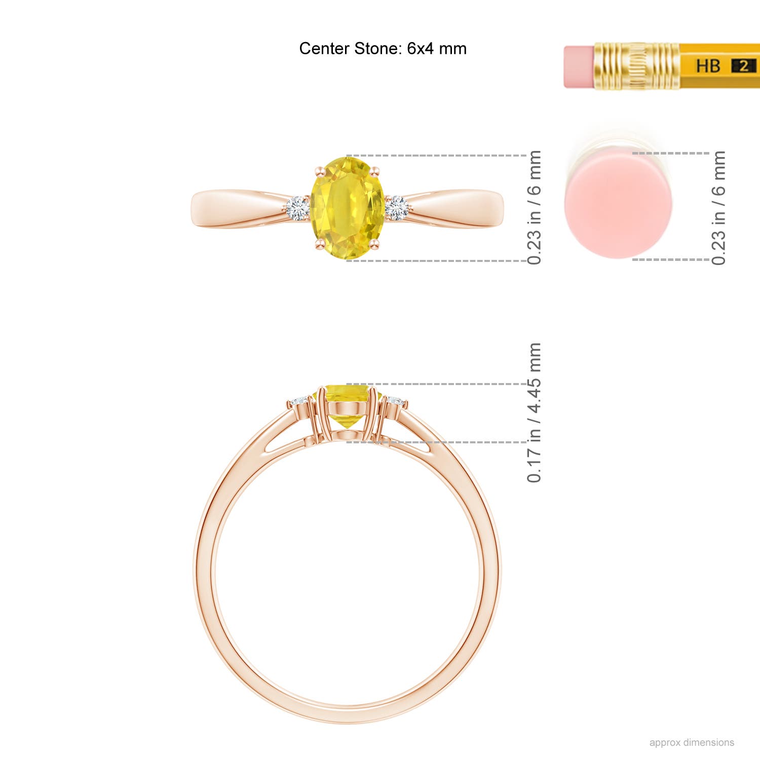 AA - Yellow Sapphire / 0.69 CT / 14 KT Rose Gold