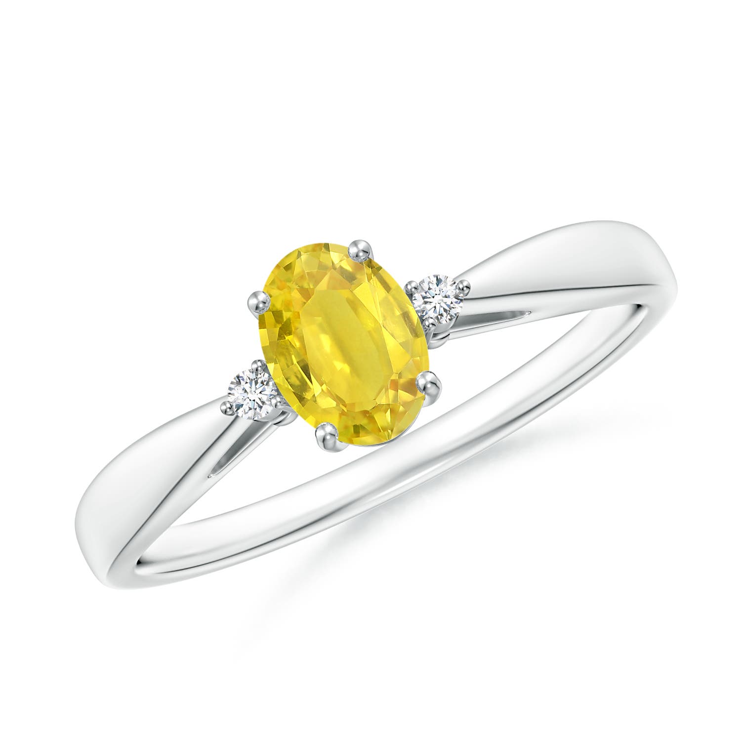 AA - Yellow Sapphire / 0.69 CT / 14 KT White Gold