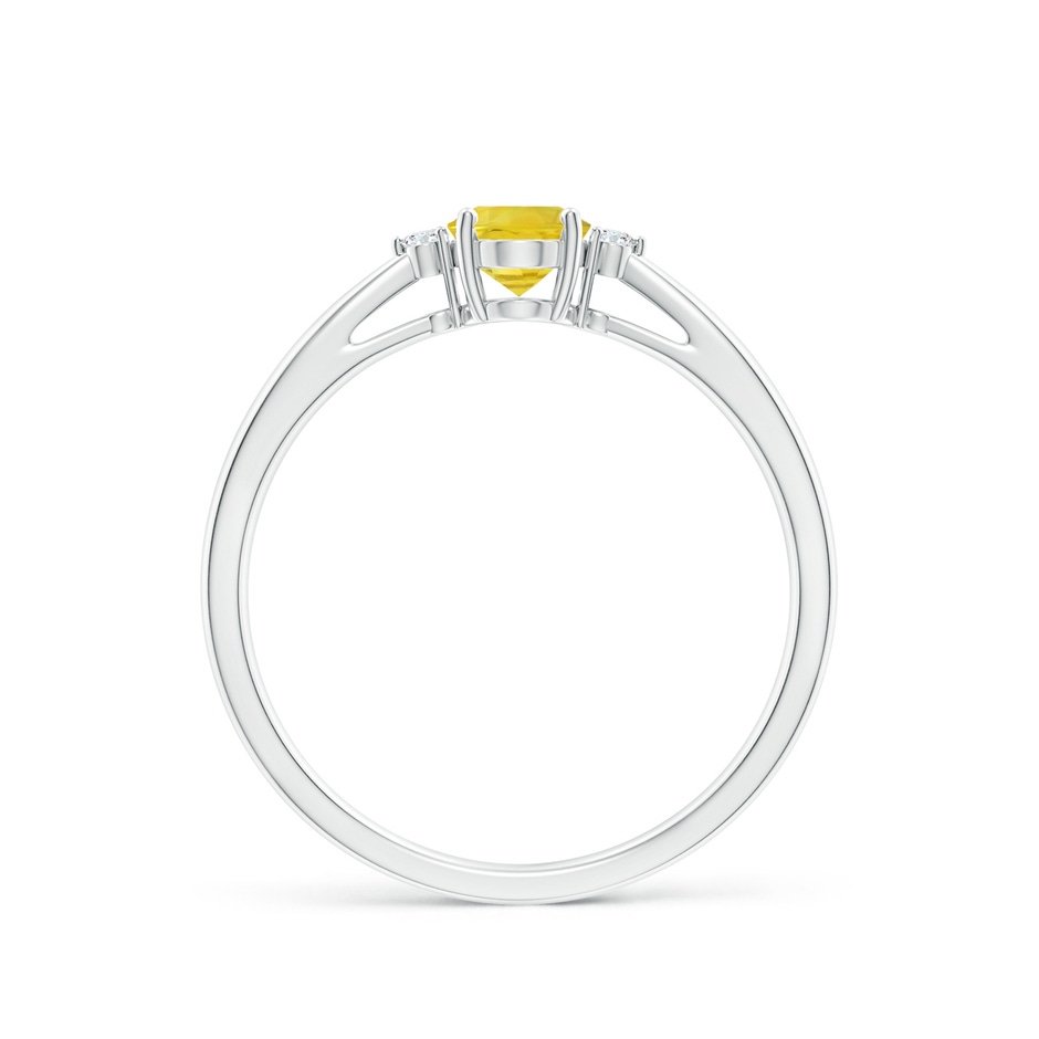 6x4mm AA Tapered Shank Yellow Sapphire Solitaire Ring with Diamonds in White Gold side-1