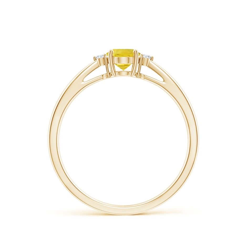6x4mm AA Tapered Shank Yellow Sapphire Solitaire Ring with Diamonds in Yellow Gold side-1