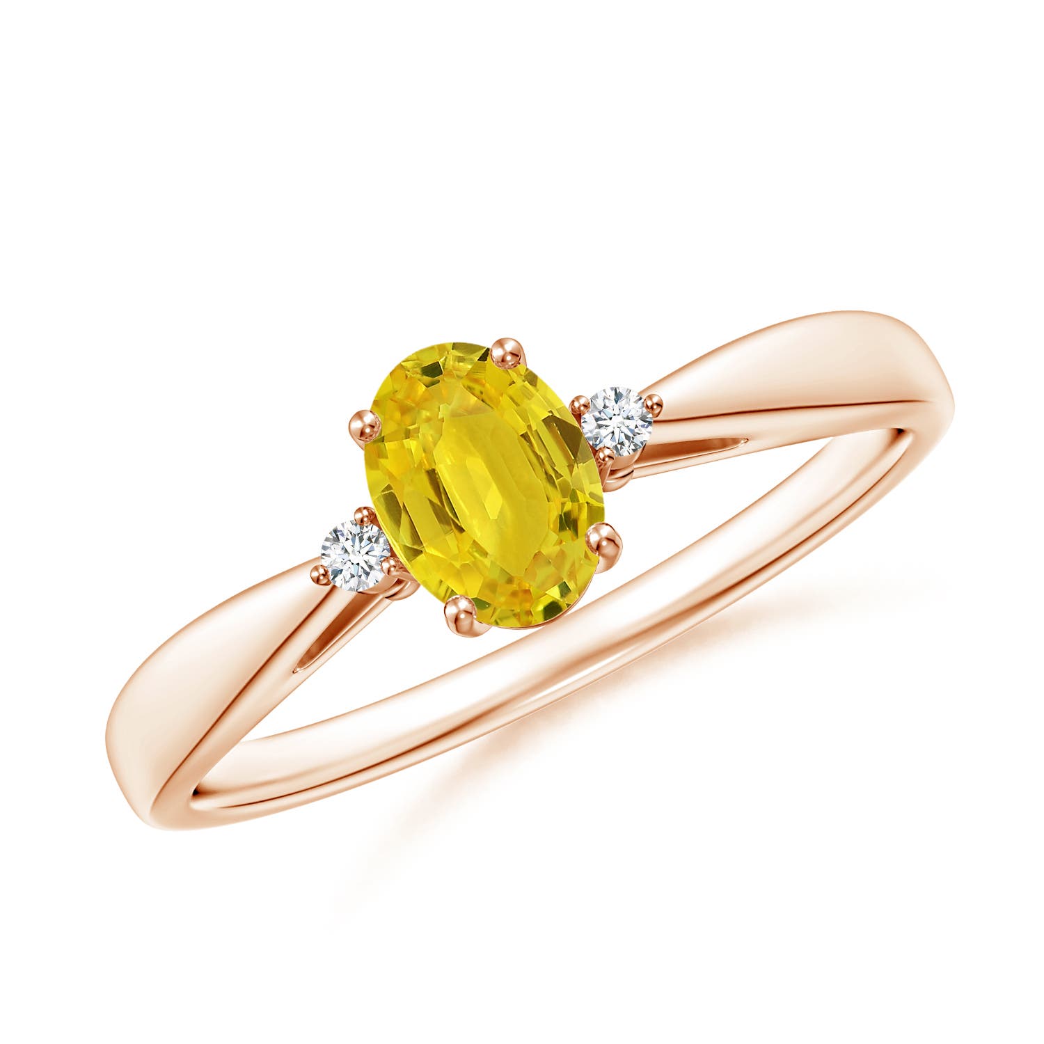 AAA - Yellow Sapphire / 0.69 CT / 14 KT Rose Gold