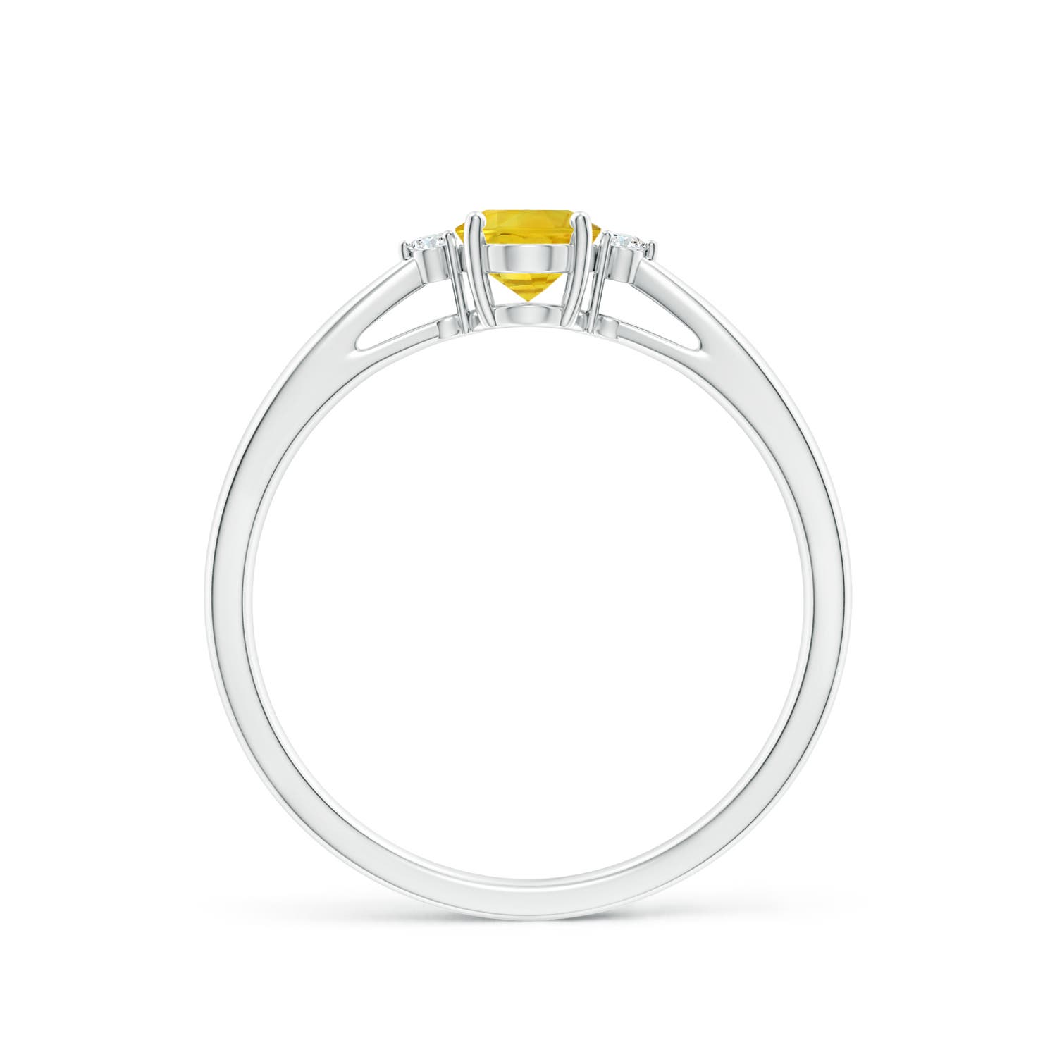 AAA - Yellow Sapphire / 0.69 CT / 14 KT White Gold