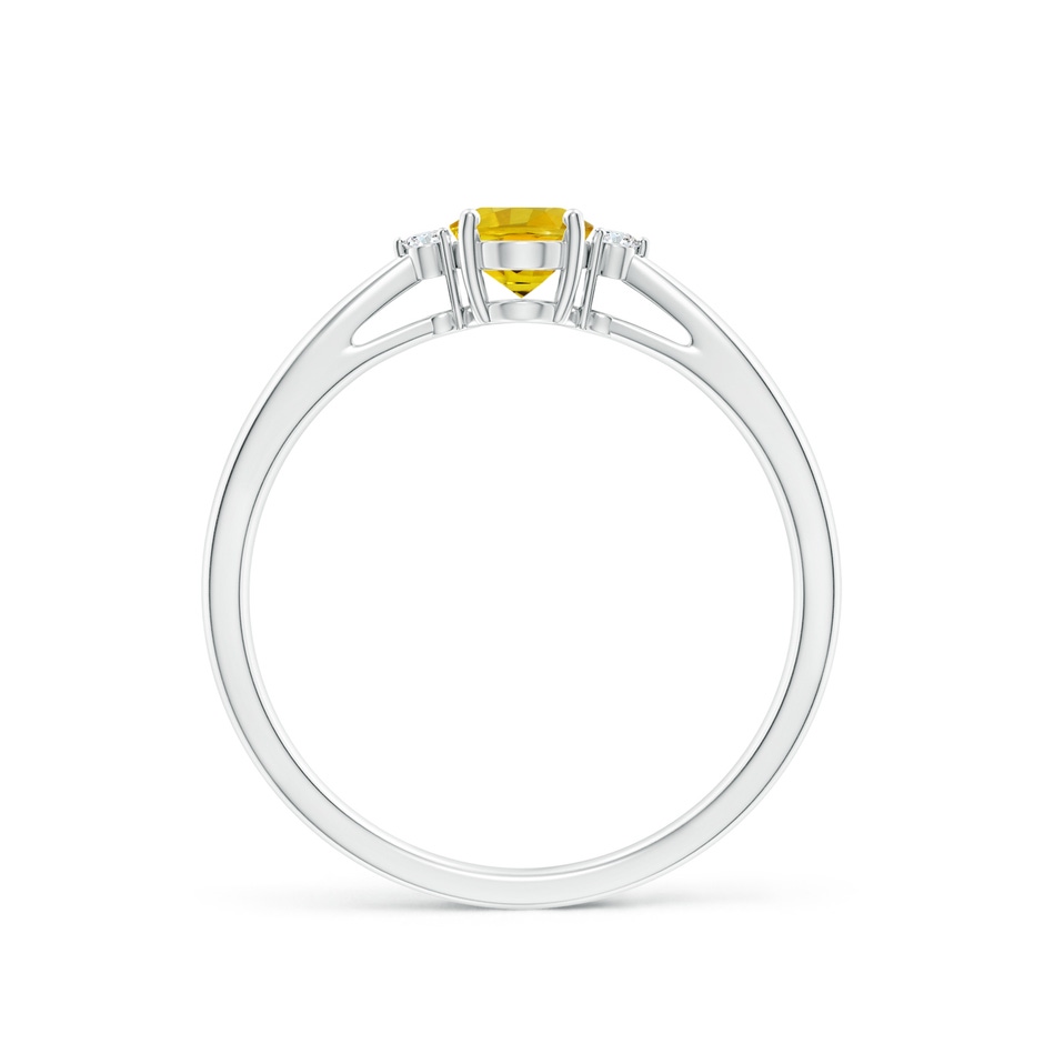 6x4mm AAAA Tapered Shank Yellow Sapphire Solitaire Ring with Diamonds in P950 Platinum side-1