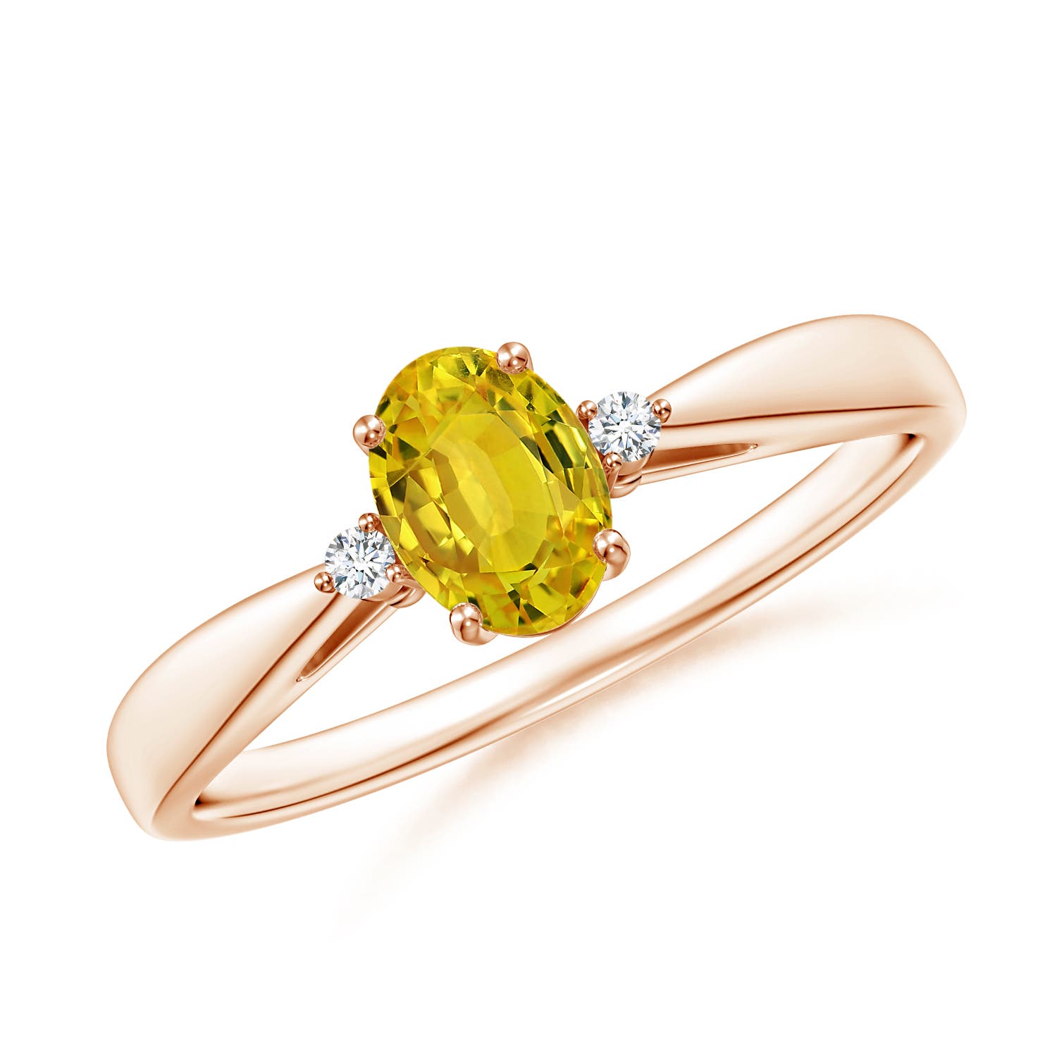 AAAA - Yellow Sapphire / 0.69 CT / 14 KT Rose Gold