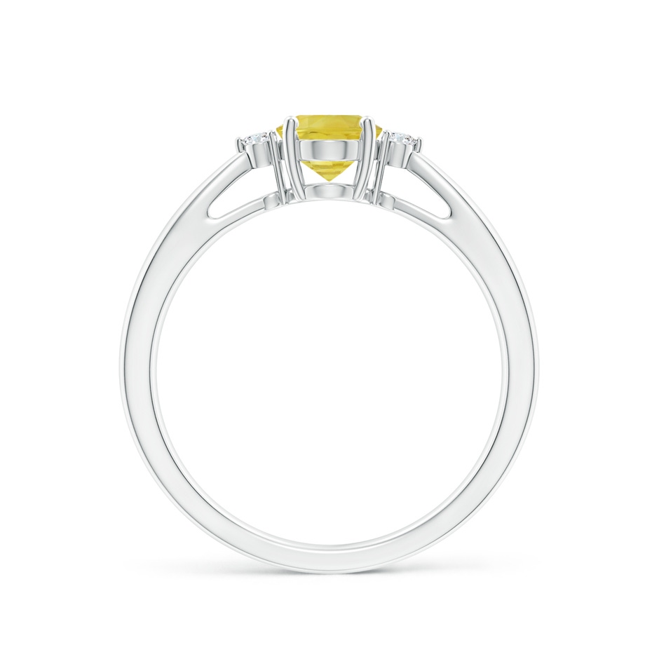7x5mm A Tapered Shank Yellow Sapphire Solitaire Ring with Diamonds in P950 Platinum side-1