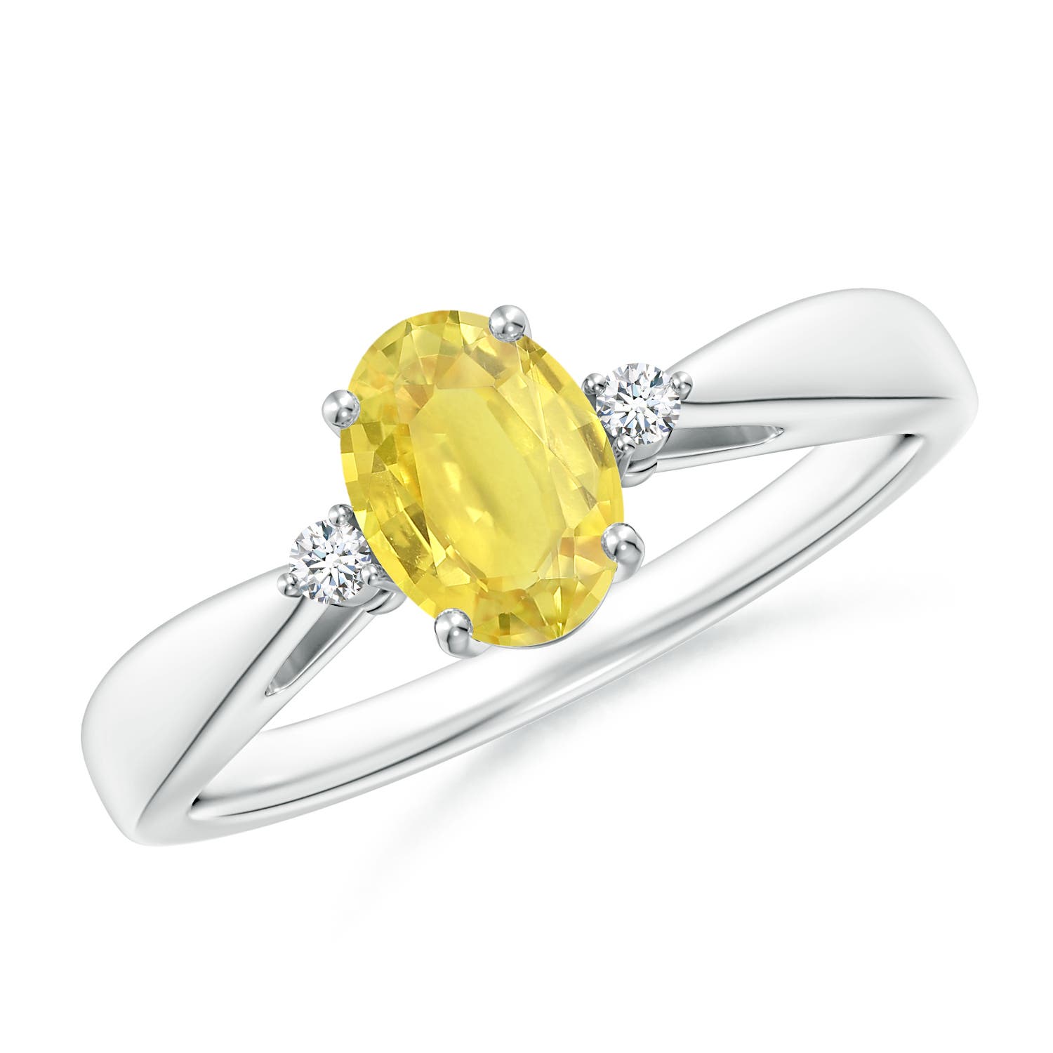 A - Yellow Sapphire / 1.04 CT / 14 KT White Gold