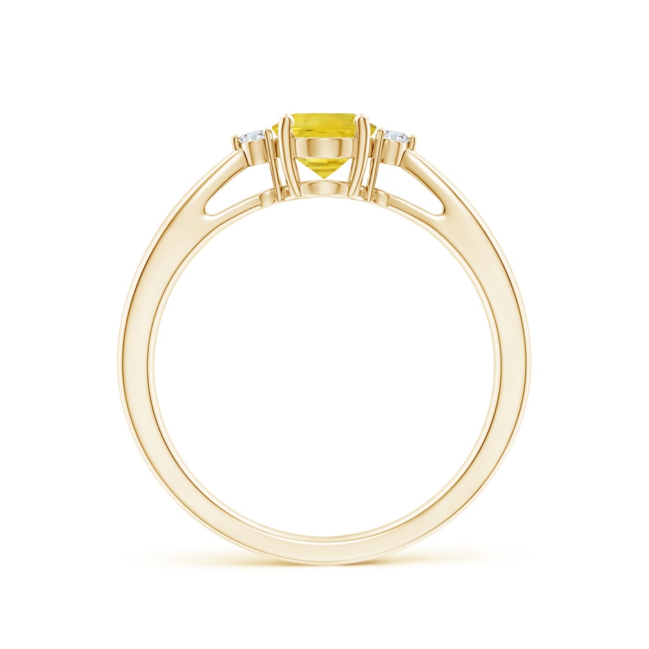 7x5mm AA Tapered Shank Yellow Sapphire Solitaire Ring with Diamonds in Yellow Gold side-1