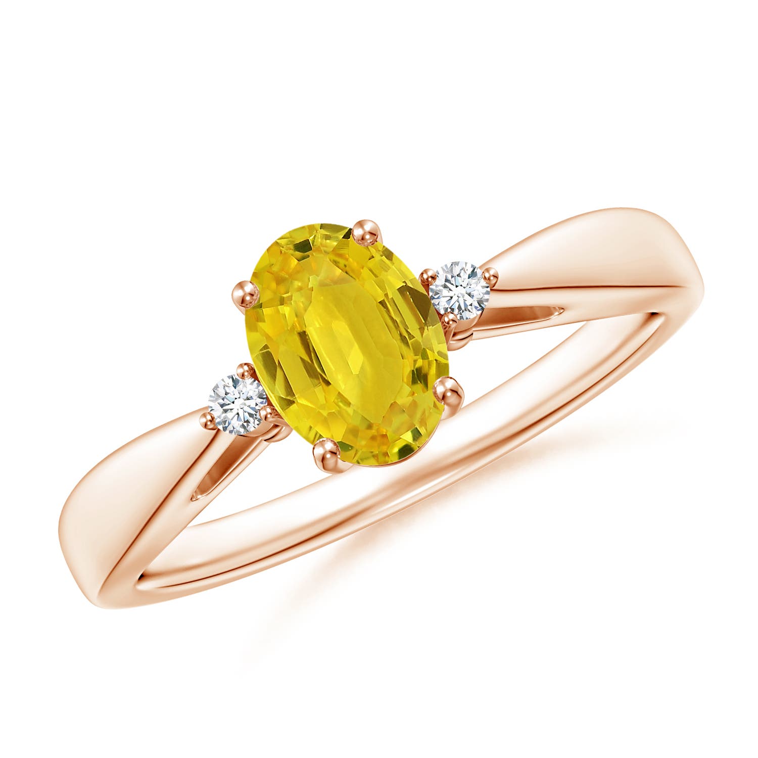 AAA - Yellow Sapphire / 1.04 CT / 14 KT Rose Gold