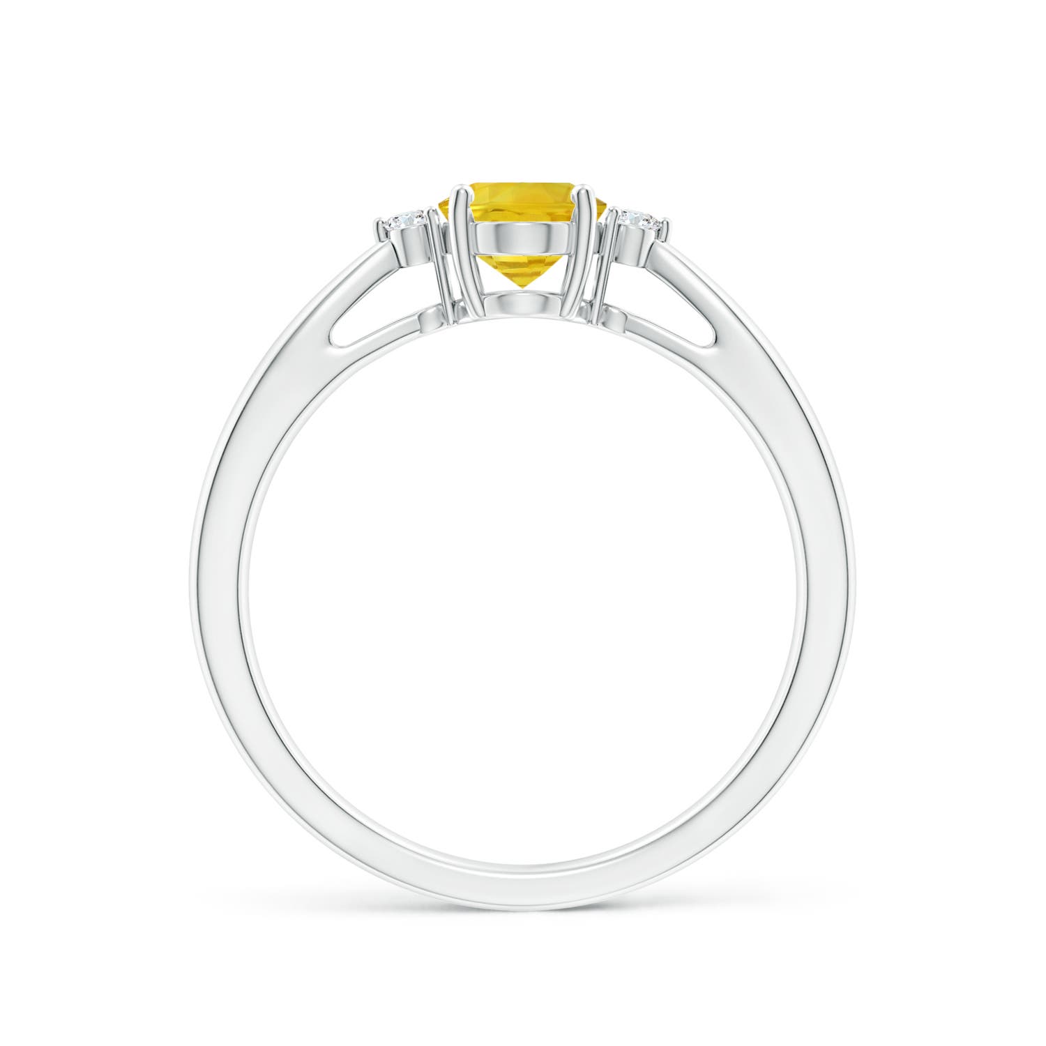 AAA - Yellow Sapphire / 1.04 CT / 14 KT White Gold