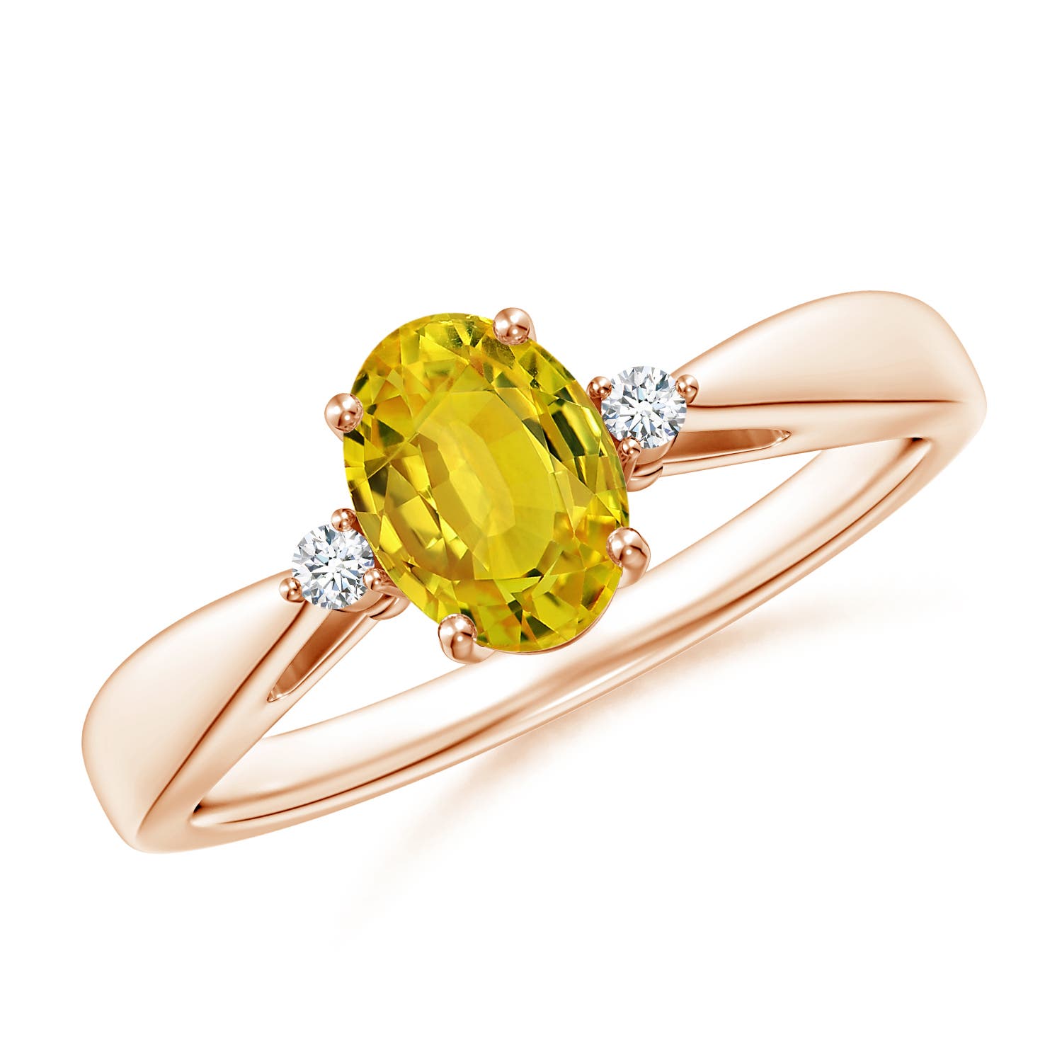 AAAA - Yellow Sapphire / 1.04 CT / 14 KT Rose Gold