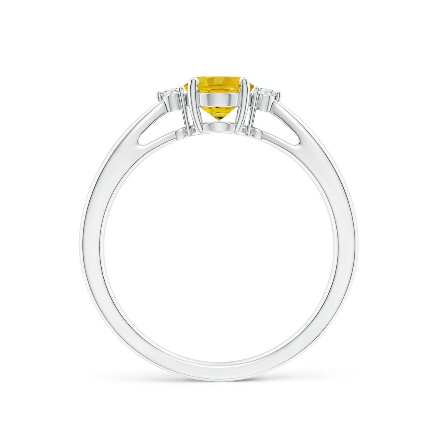 AAAA - Yellow Sapphire / 1.04 CT / 14 KT White Gold