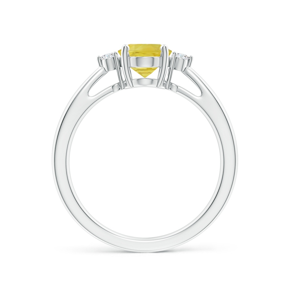 8x6mm A Tapered Shank Yellow Sapphire Solitaire Ring with Diamonds in P950 Platinum side-1