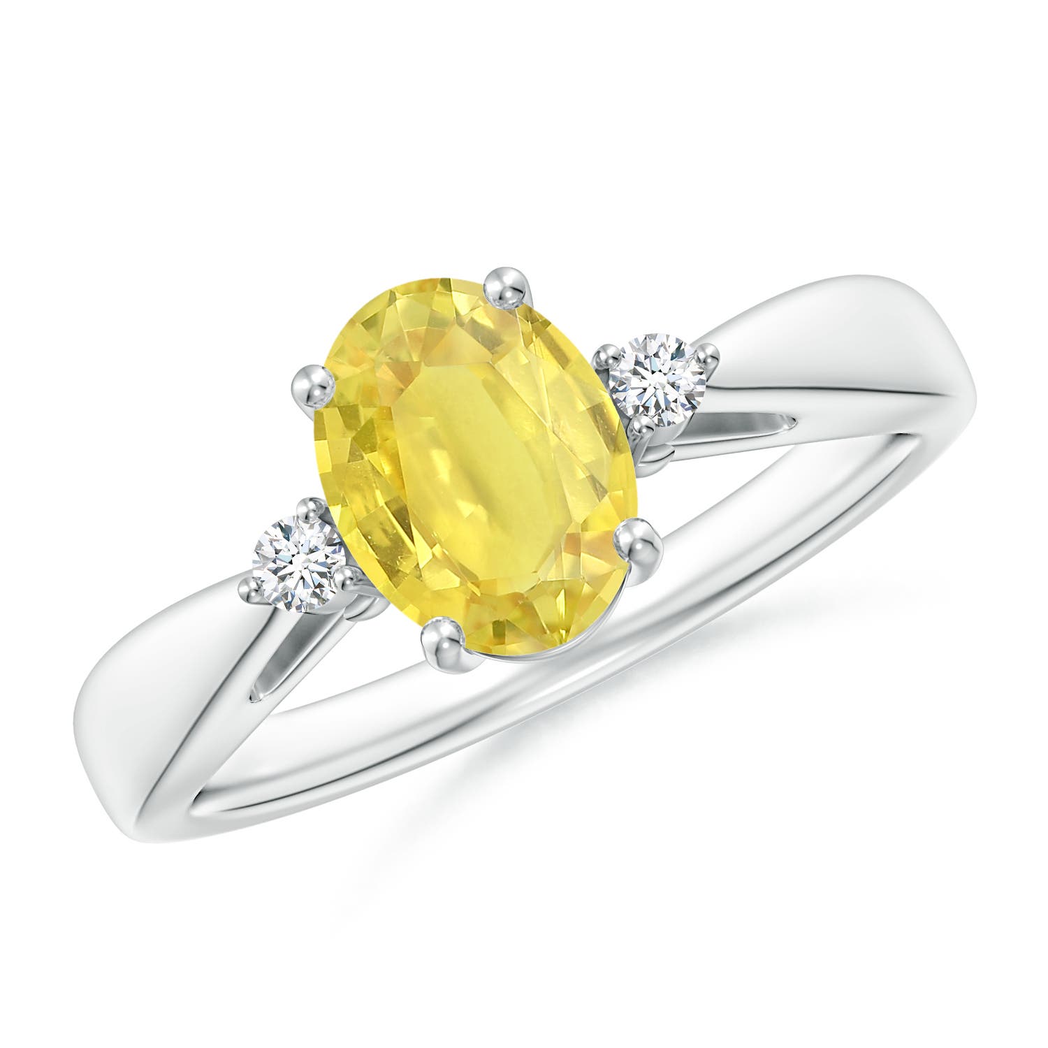 A - Yellow Sapphire / 1.56 CT / 14 KT White Gold