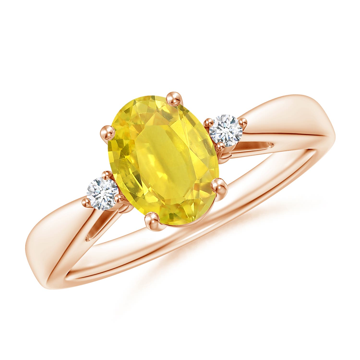 AA - Yellow Sapphire / 1.56 CT / 14 KT Rose Gold