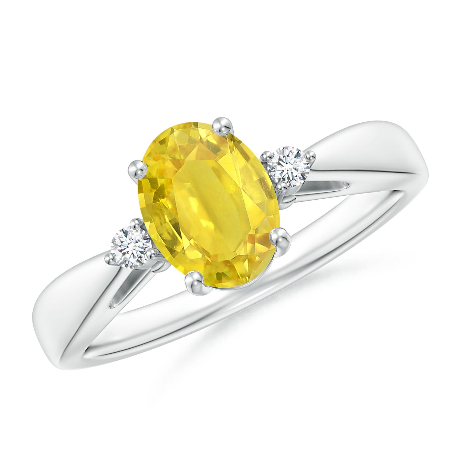 AA - Yellow Sapphire / 1.56 CT / 14 KT White Gold