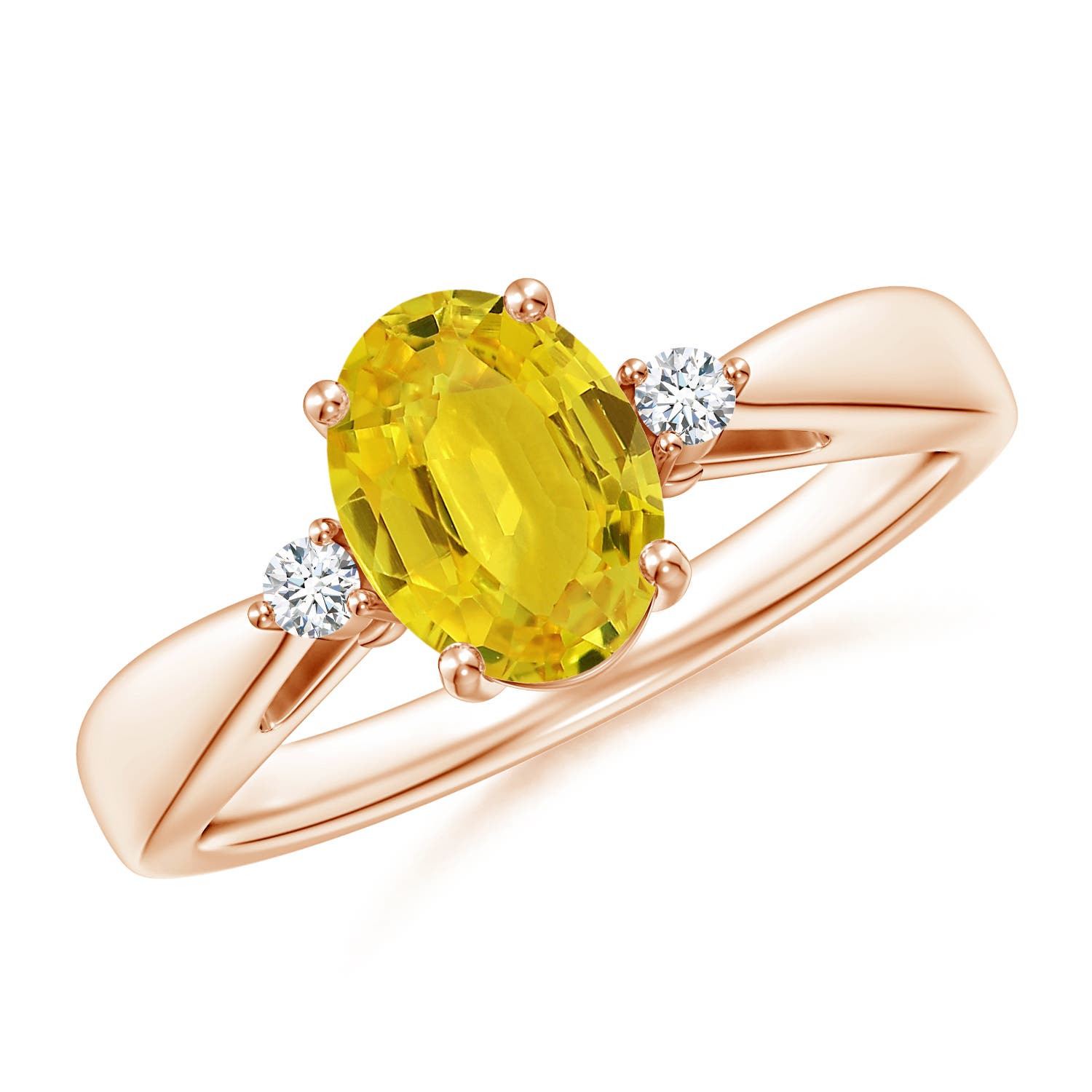 AAA - Yellow Sapphire / 1.56 CT / 14 KT Rose Gold