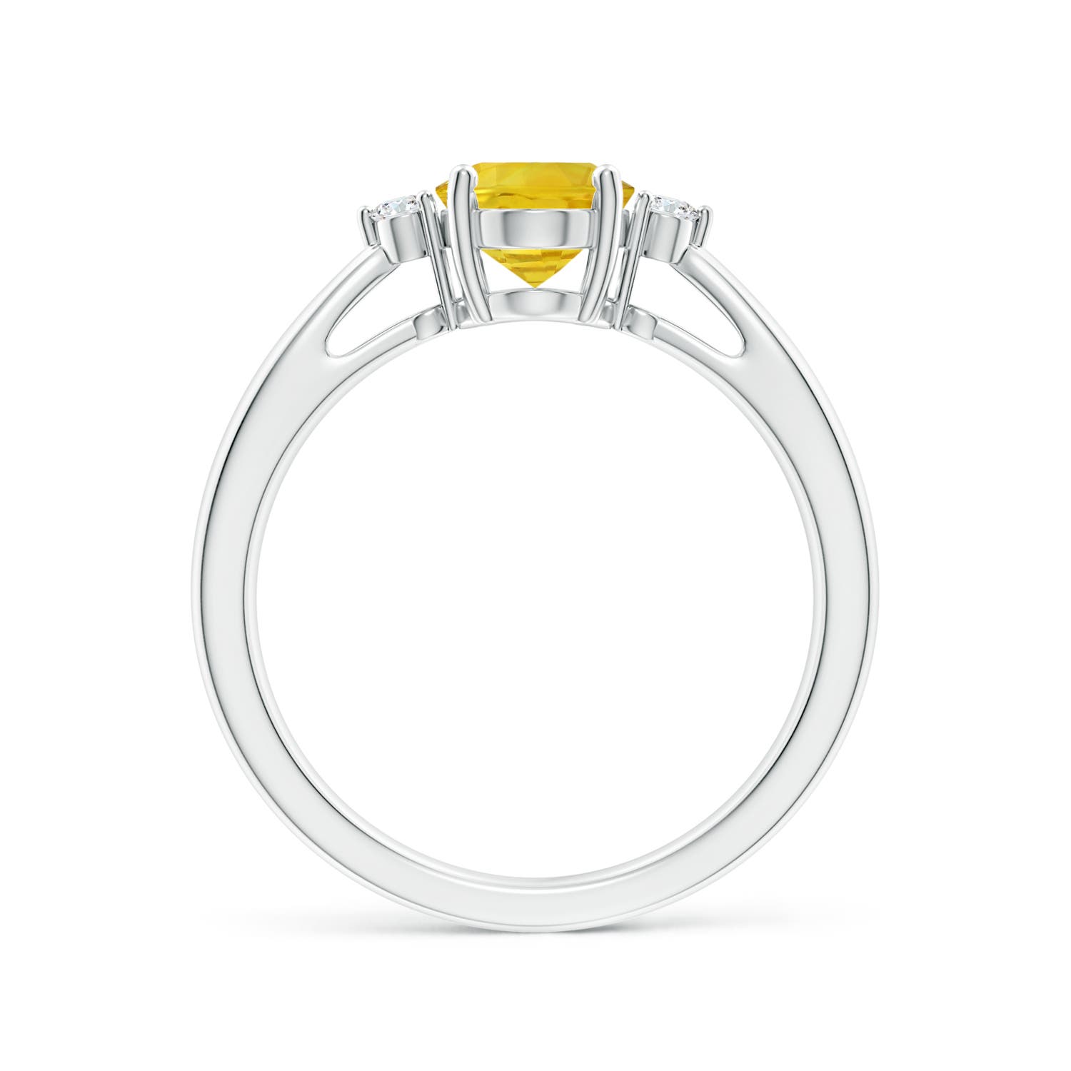 AAA - Yellow Sapphire / 1.56 CT / 14 KT White Gold