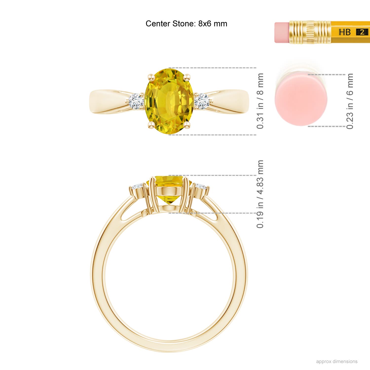 AAAA - Yellow Sapphire / 1.56 CT / 14 KT Yellow Gold