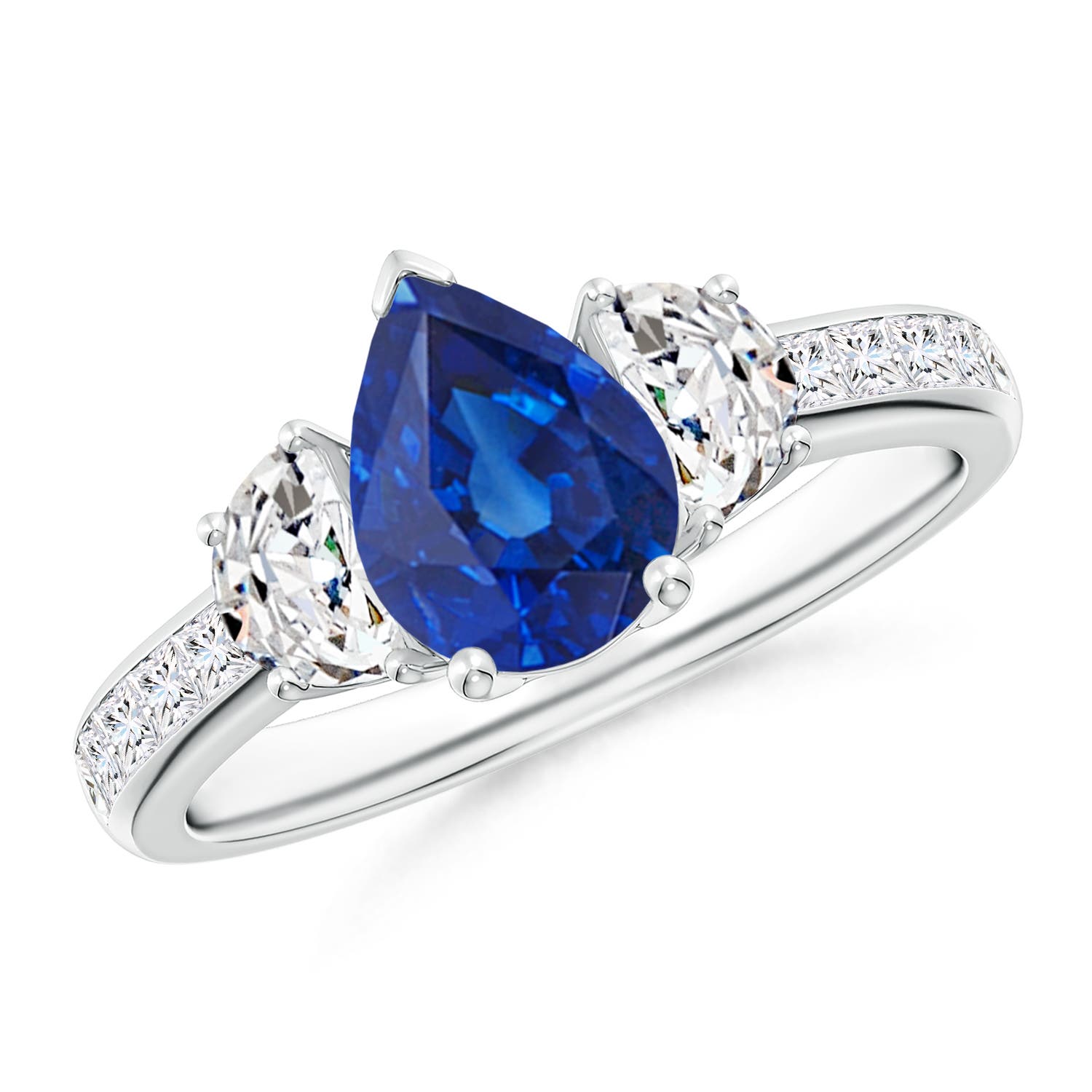 AAA - Blue Sapphire / 2.01 CT / 14 KT White Gold