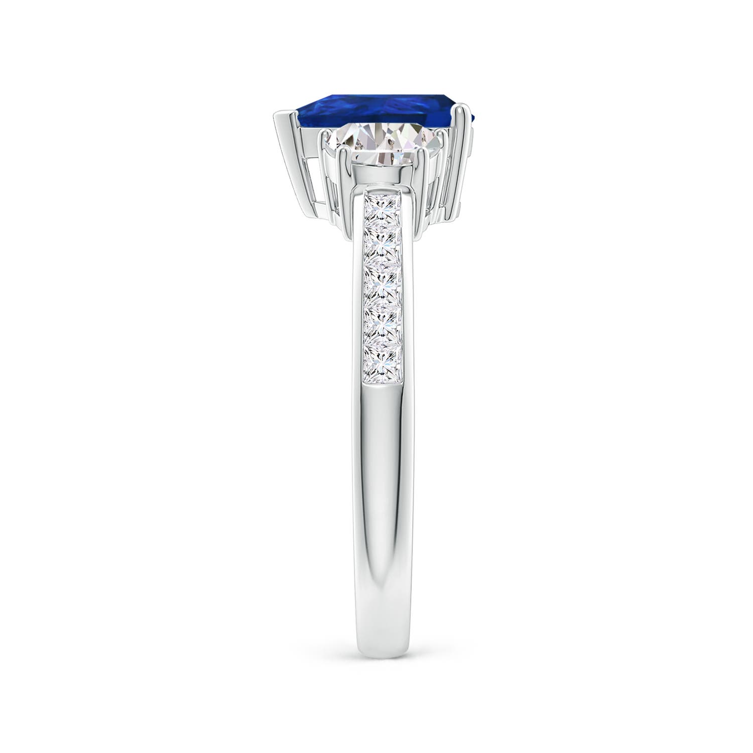 AAA - Blue Sapphire / 2.01 CT / 14 KT White Gold