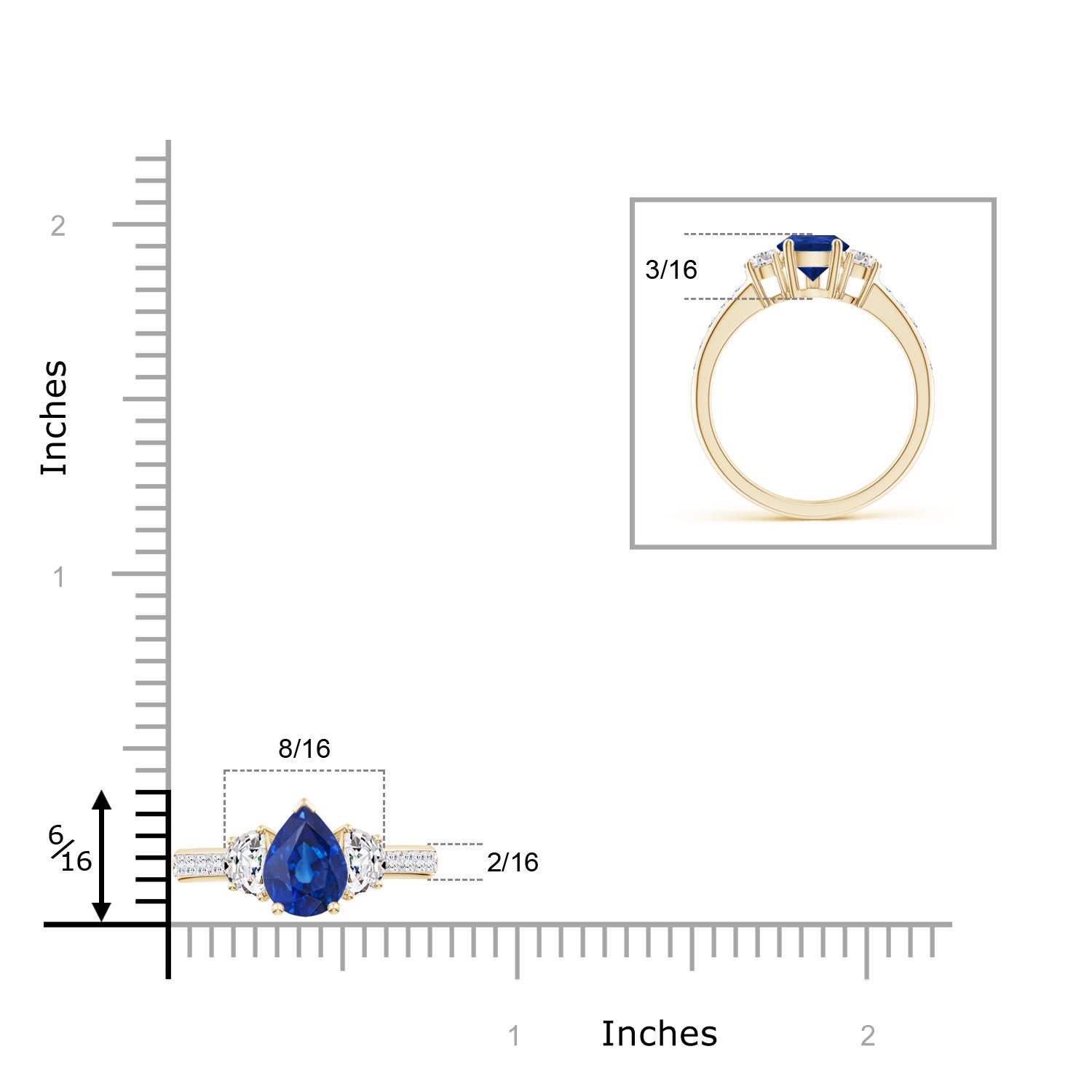 AAA - Blue Sapphire / 2.01 CT / 14 KT Yellow Gold