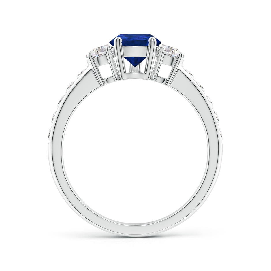 9x6mm AAA Pear-Shaped Sapphire Three Stone Ring with Diamonds in White Gold product image