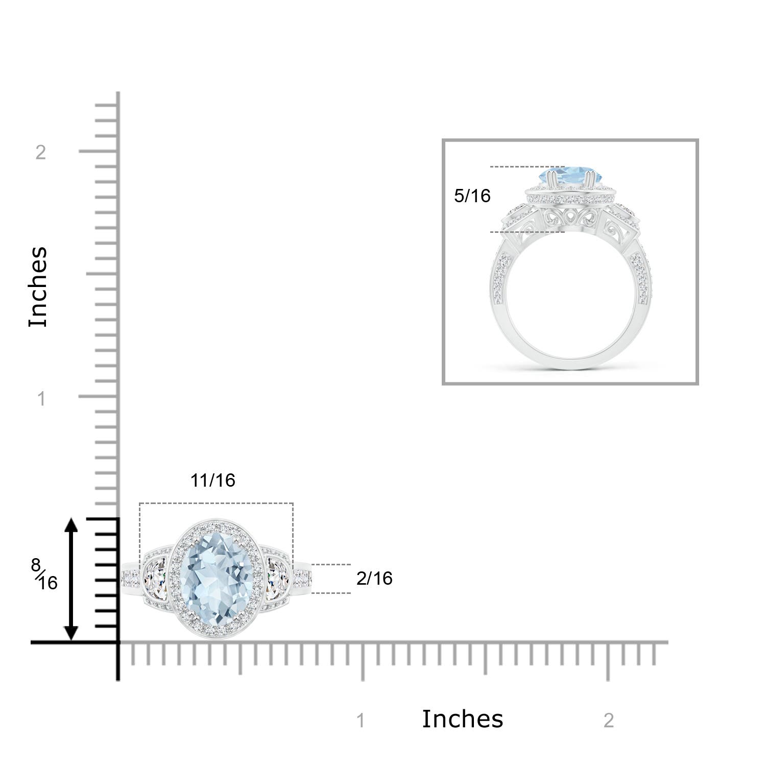 A - Aquamarine / 3.54 CT / 14 KT White Gold