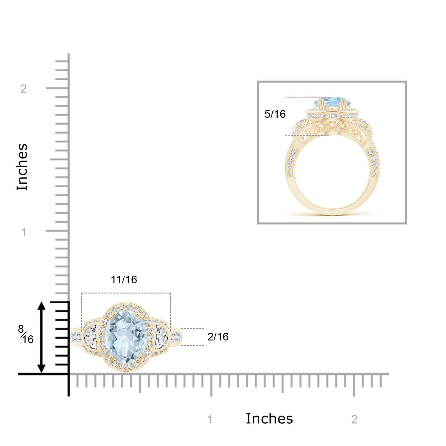 A - Aquamarine / 3.54 CT / 14 KT Yellow Gold