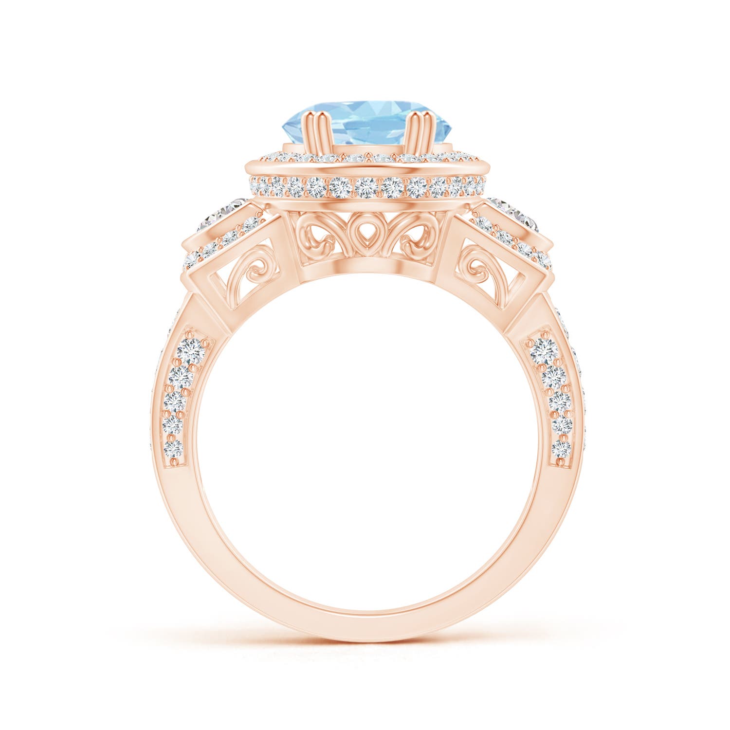 AAA - Aquamarine / 3.54 CT / 14 KT Rose Gold