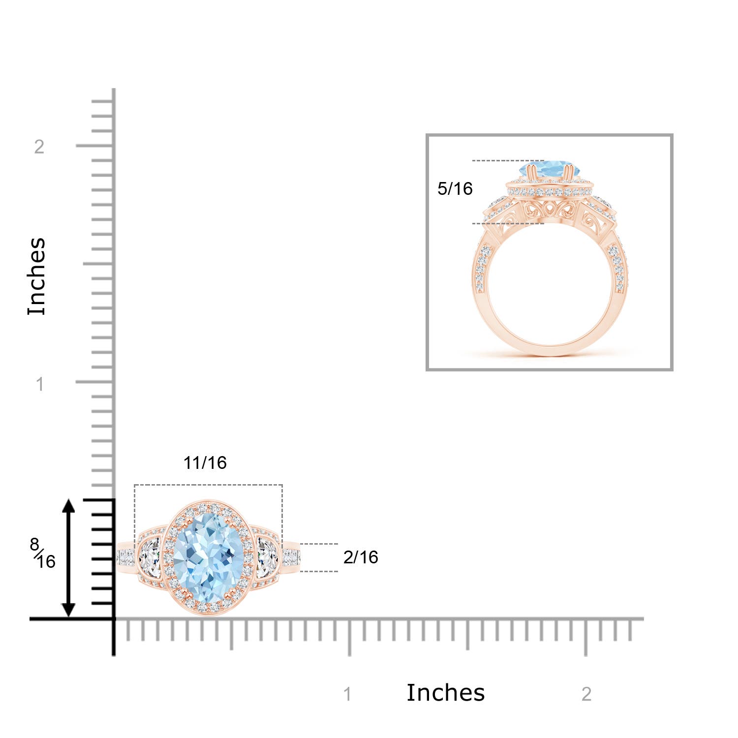 AAA - Aquamarine / 3.54 CT / 14 KT Rose Gold