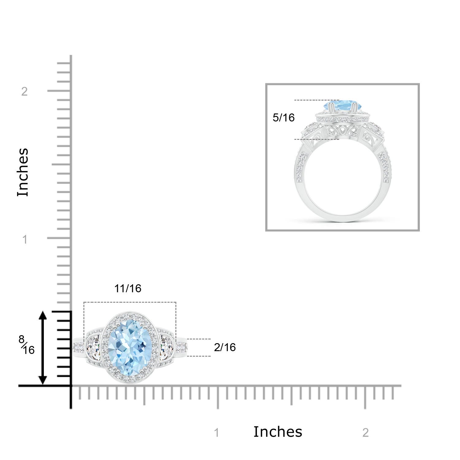 AAA - Aquamarine / 3.54 CT / 14 KT White Gold