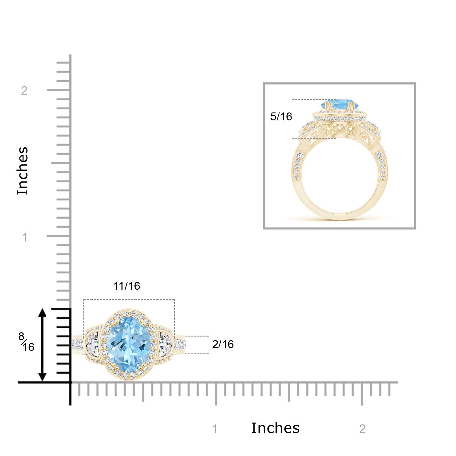 AAAA - Aquamarine / 3.54 CT / 14 KT Yellow Gold