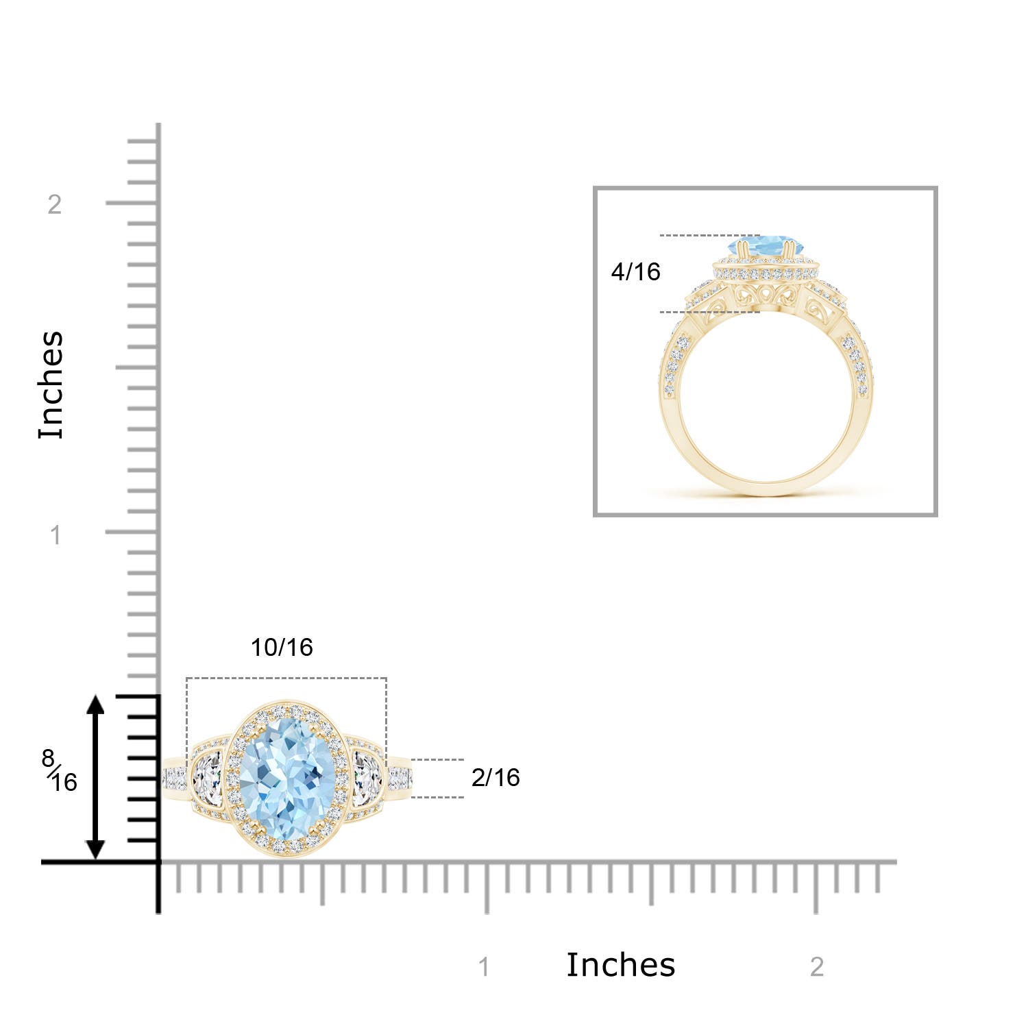 AAA - Aquamarine / 2.61 CT / 14 KT Yellow Gold