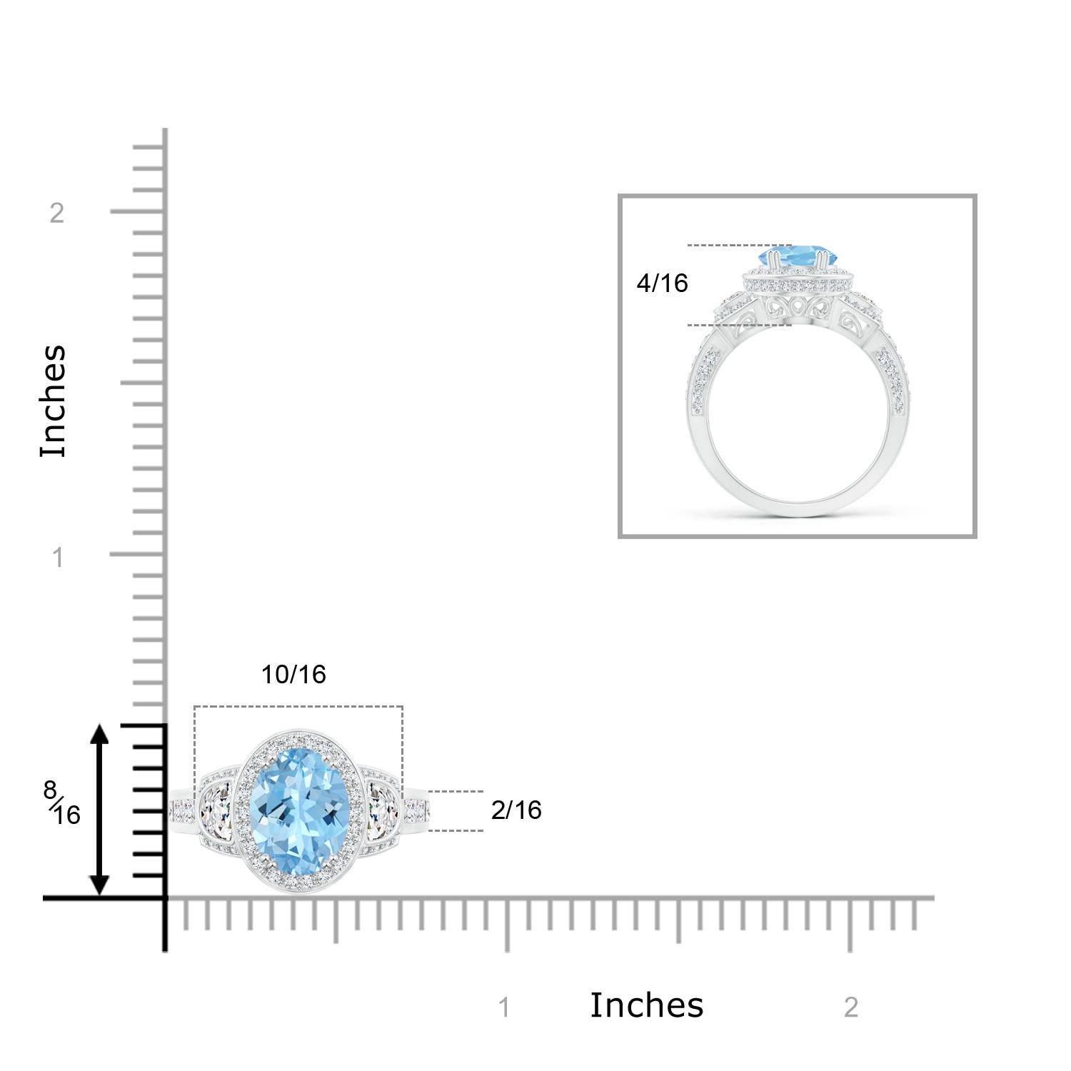 AAAA - Aquamarine / 2.61 CT / 14 KT White Gold