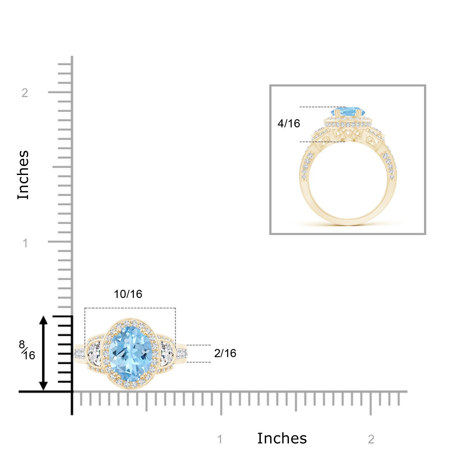 AAAA - Aquamarine / 2.61 CT / 14 KT Yellow Gold