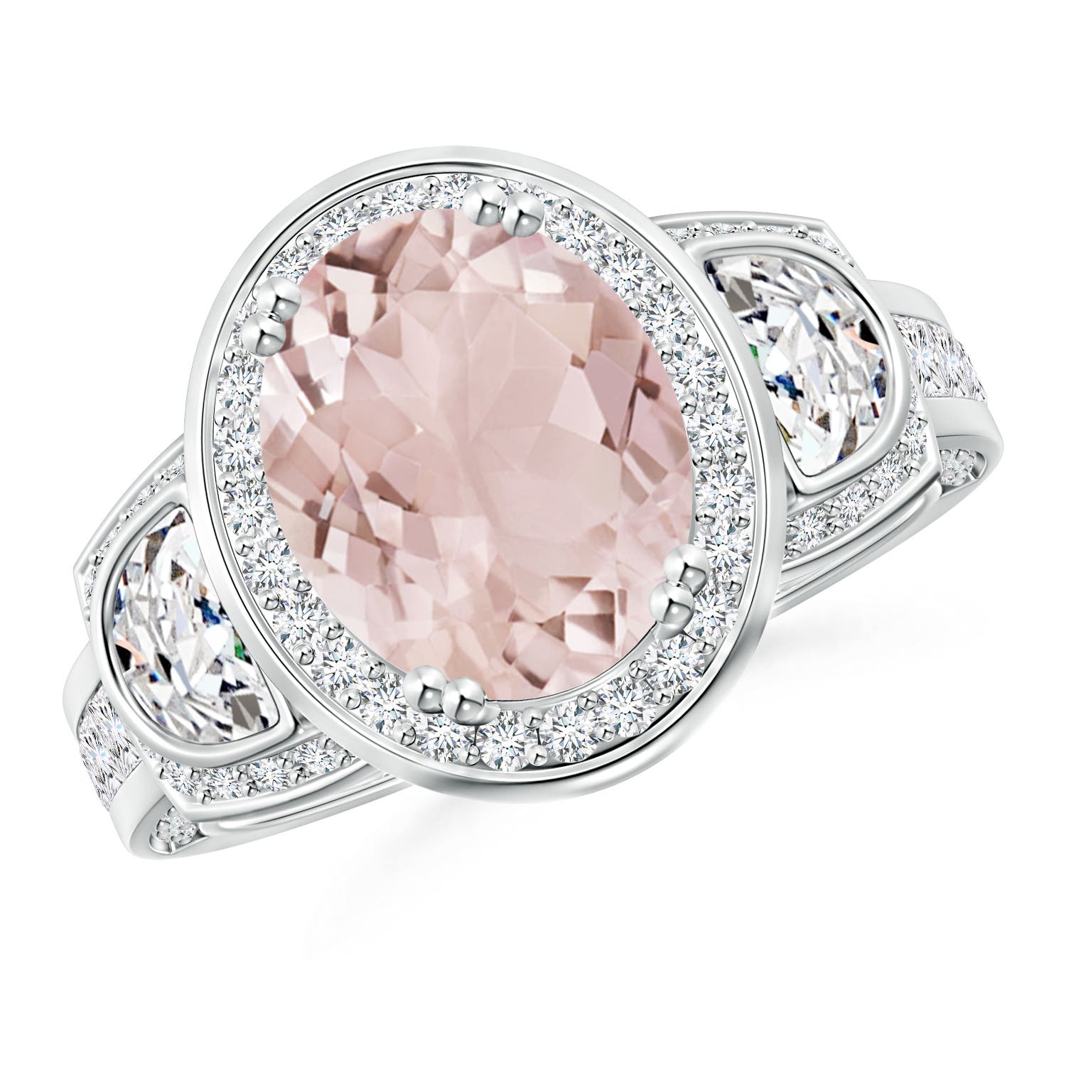 A - Morganite / 3.69 CT / 14 KT White Gold