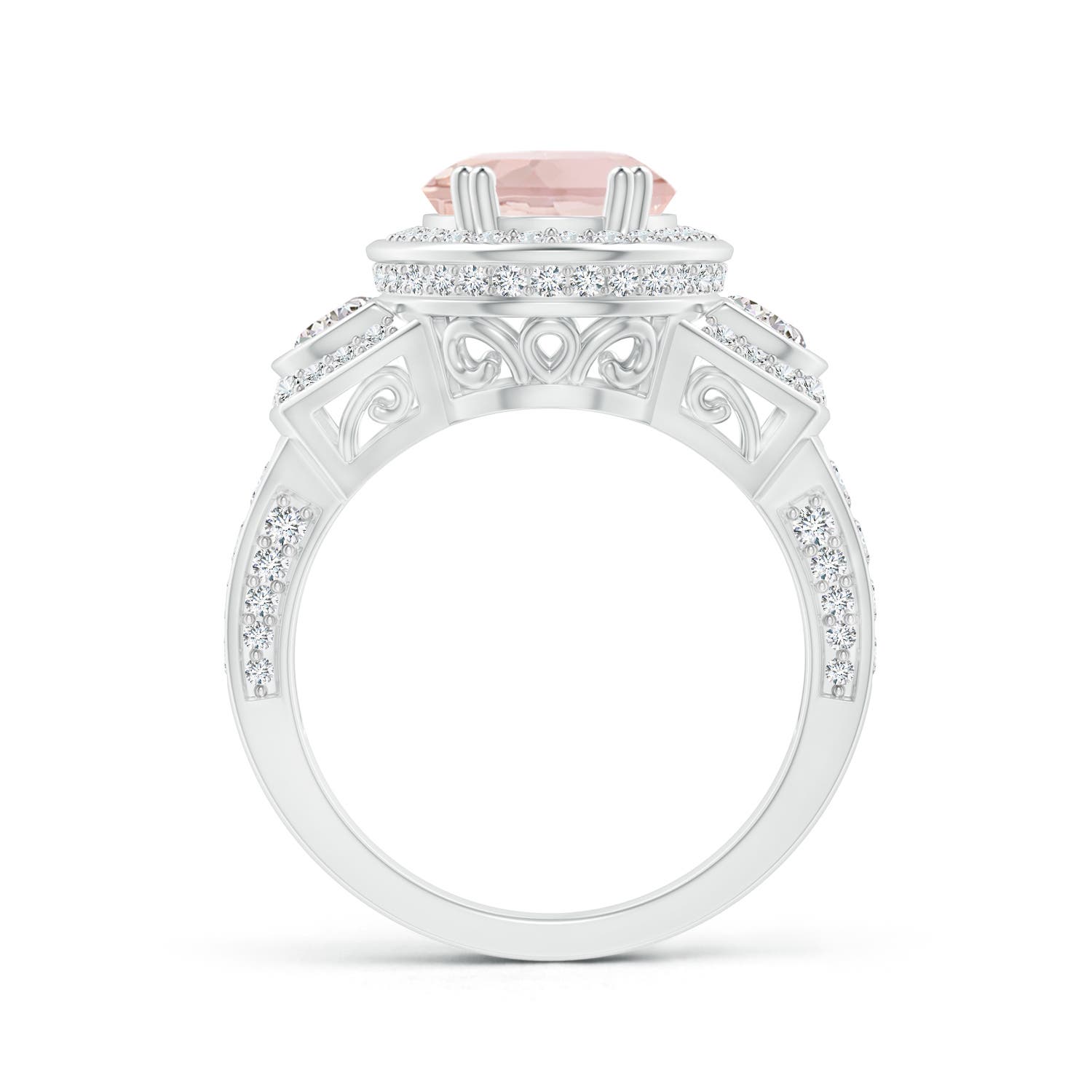 A - Morganite / 3.69 CT / 14 KT White Gold