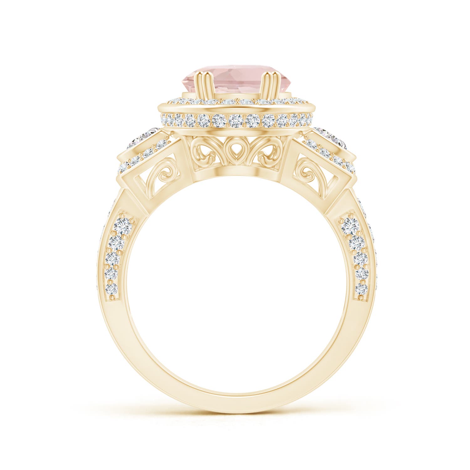 A - Morganite / 3.69 CT / 14 KT Yellow Gold