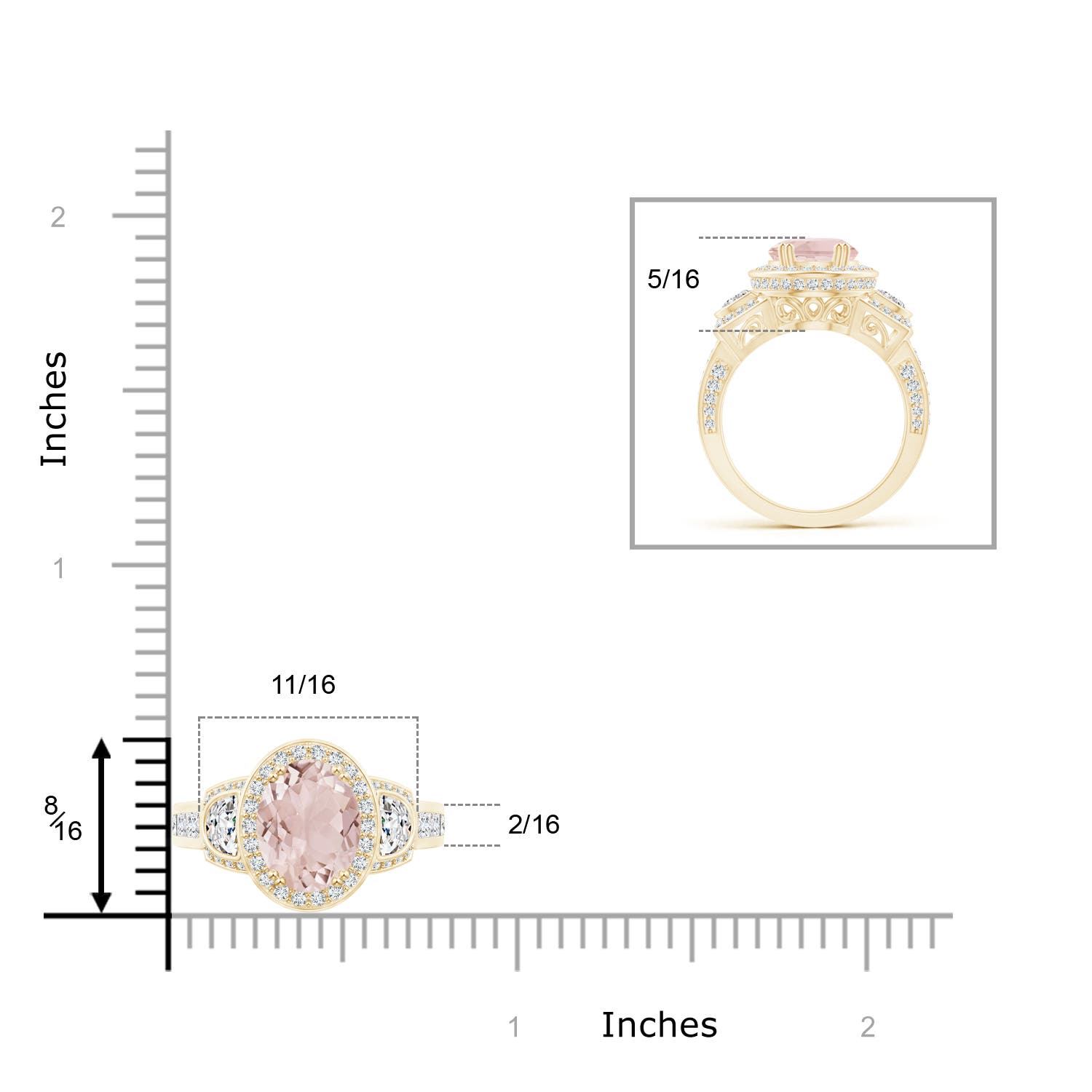 A - Morganite / 3.69 CT / 14 KT Yellow Gold