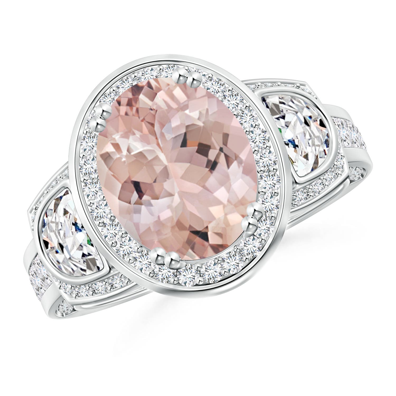 AA - Morganite / 3.69 CT / 14 KT White Gold