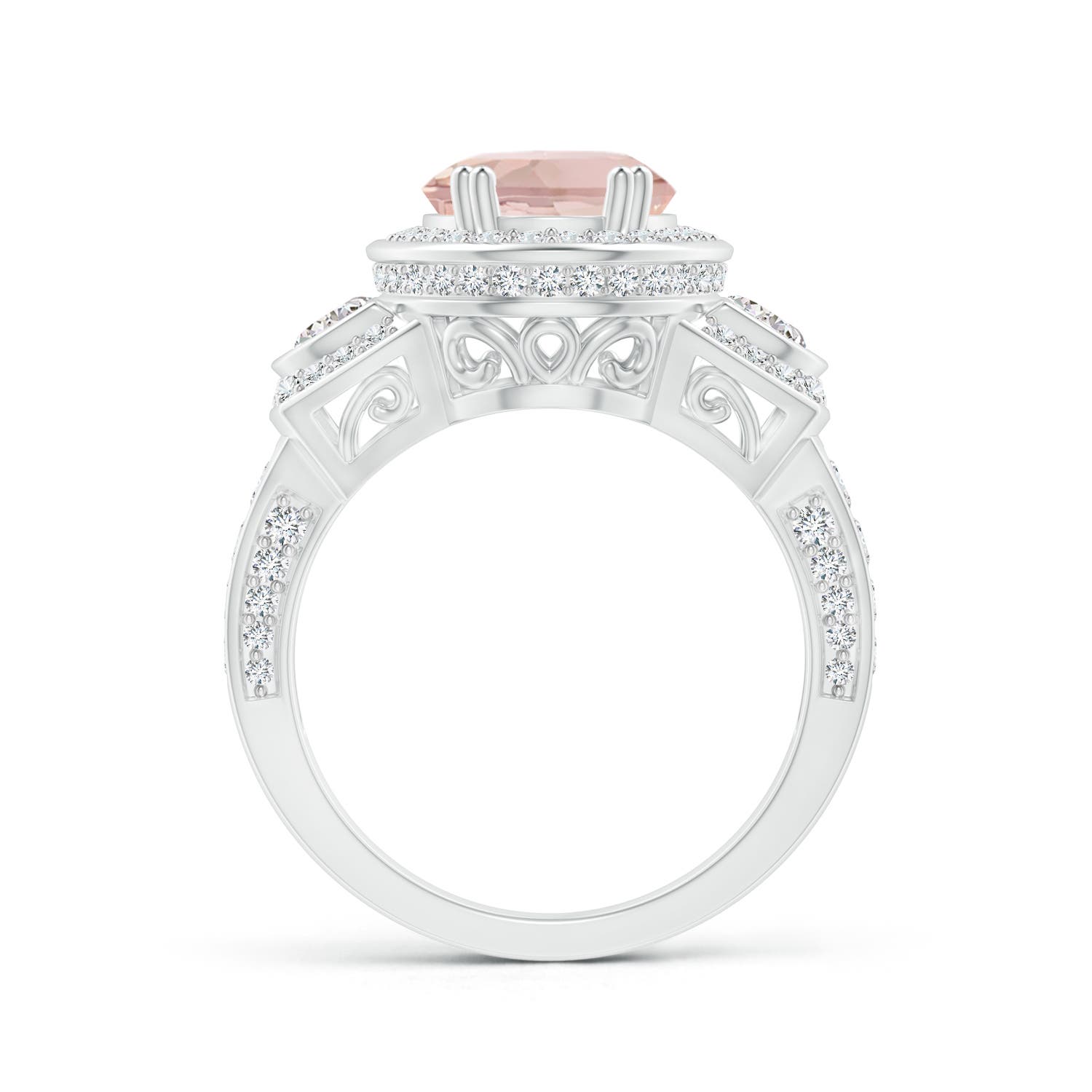 AA - Morganite / 3.69 CT / 14 KT White Gold